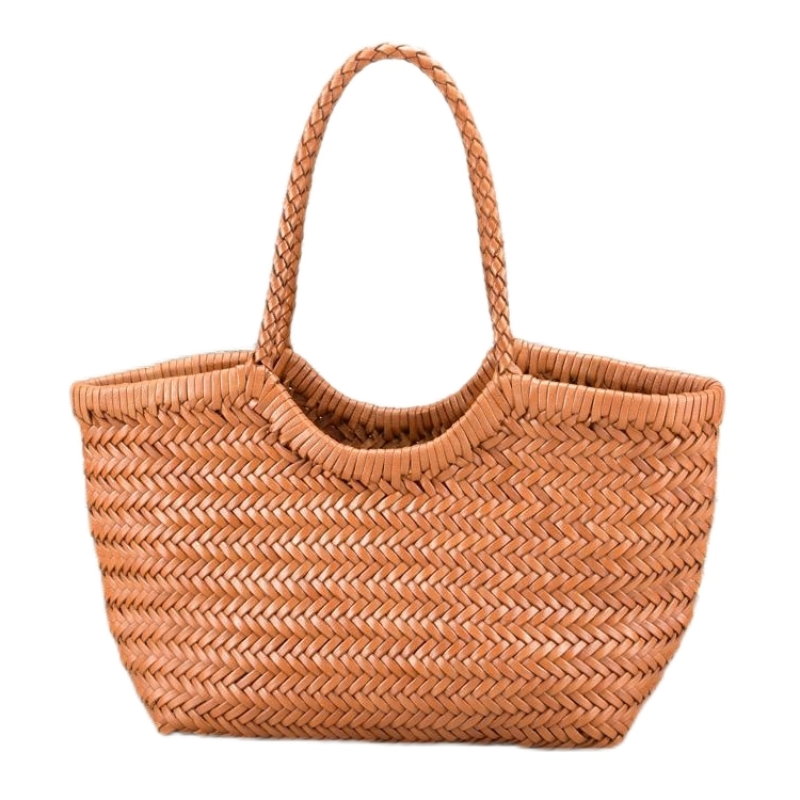 Sac cabas en cuir tressé premium Lena – Rustique et élégant