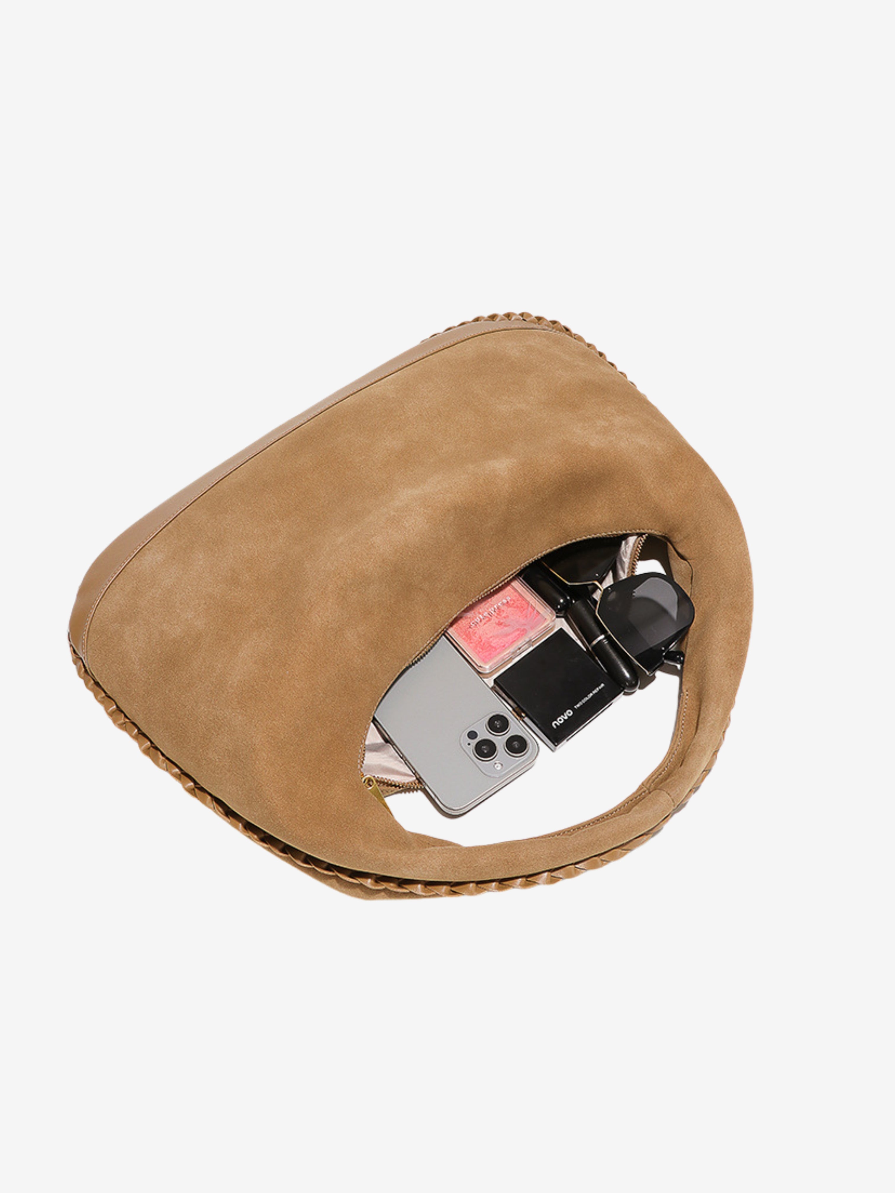 Sac Hobo Crescent en Suède et Cuir Chloe – Grand Sac à Main de Luxe pour Femme