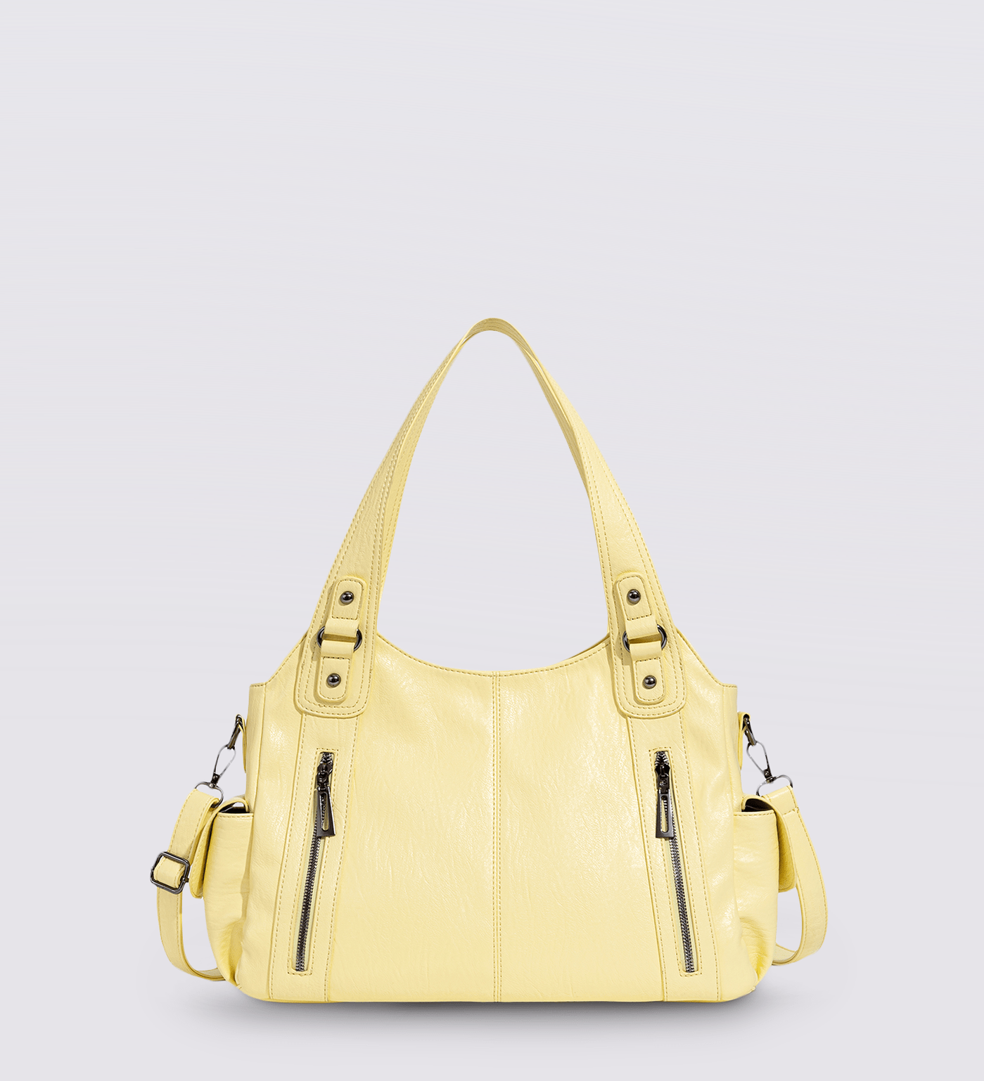 Black Multi-Pocket Shoulder Bag – Stylish Everyday Tote with Adjustable Strap