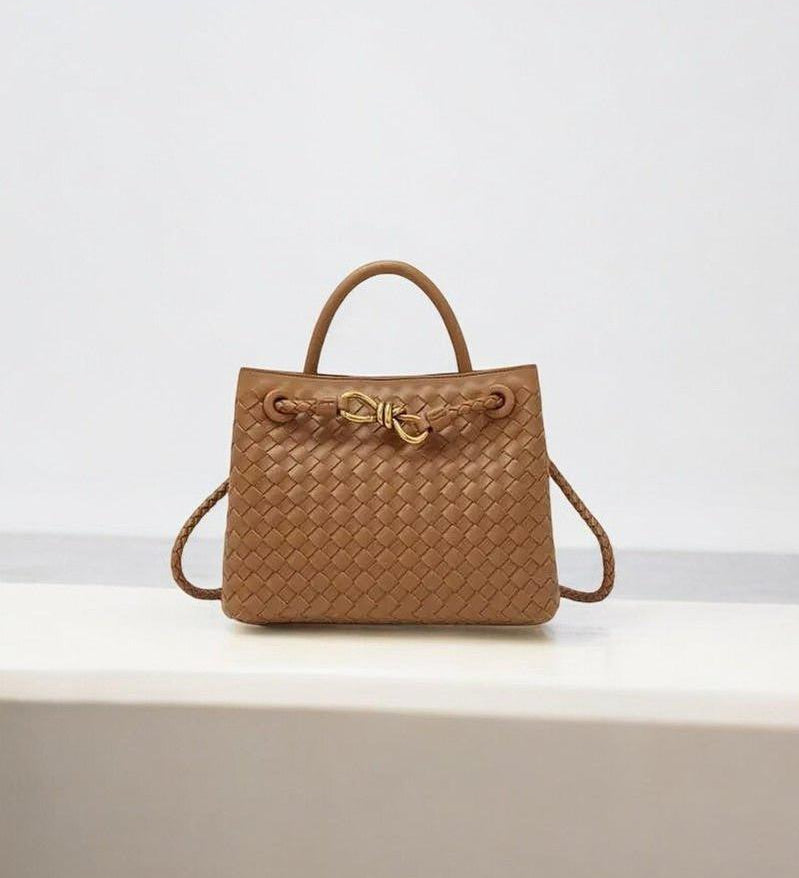 Black Woven Midi Leather Tote Bag – Effortless Elegance & Timeless Appeal