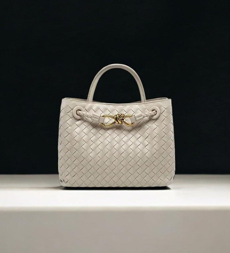 Black Woven Midi Leather Tote Bag – Effortless Elegance & Timeless Appeal