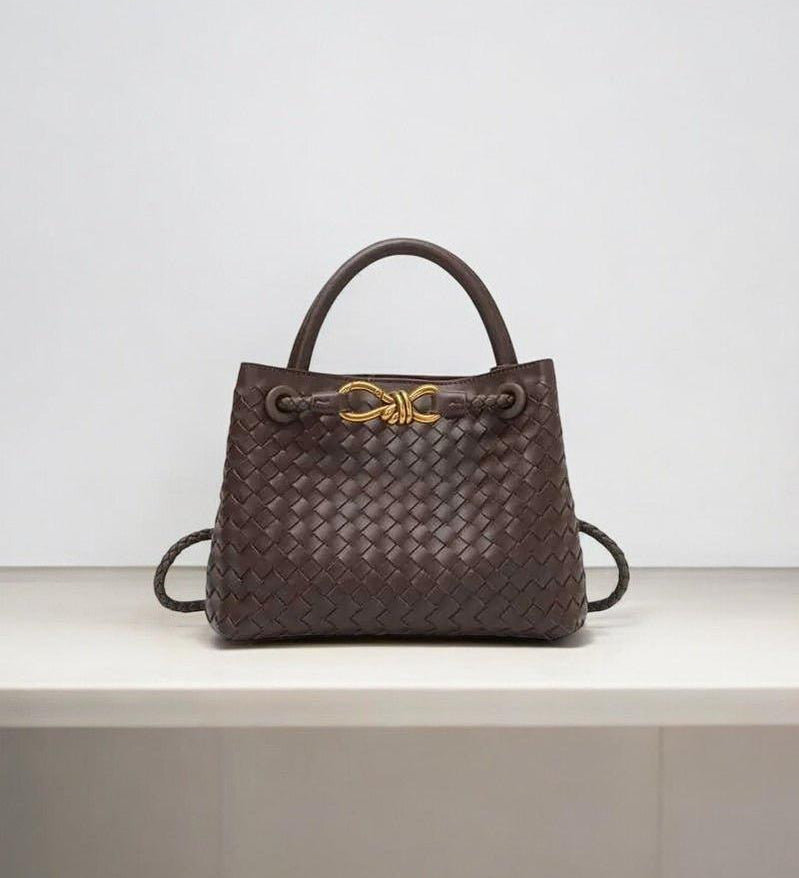 Black Woven Midi Leather Tote Bag – Effortless Elegance & Timeless Appeal