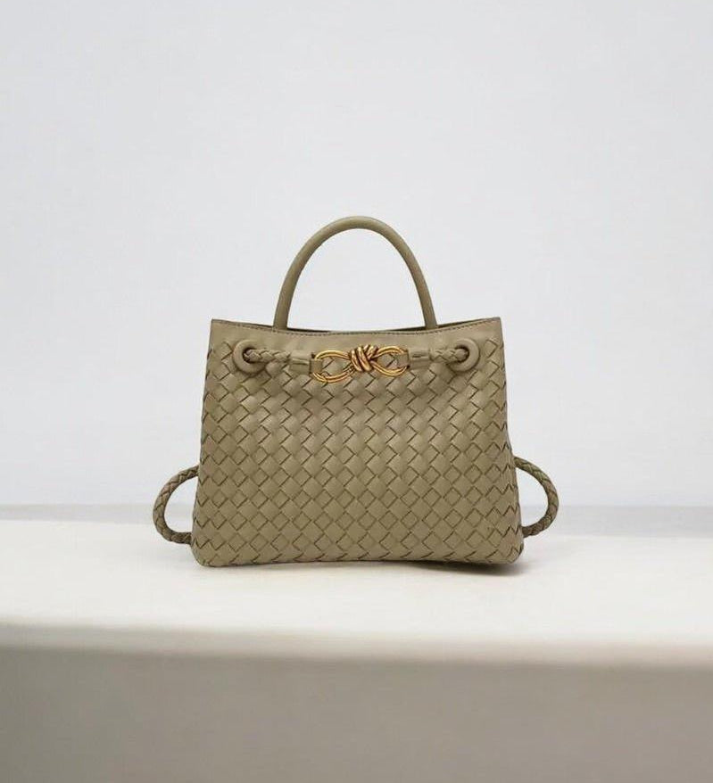 Black Woven Midi Leather Tote Bag – Effortless Elegance & Timeless Appeal