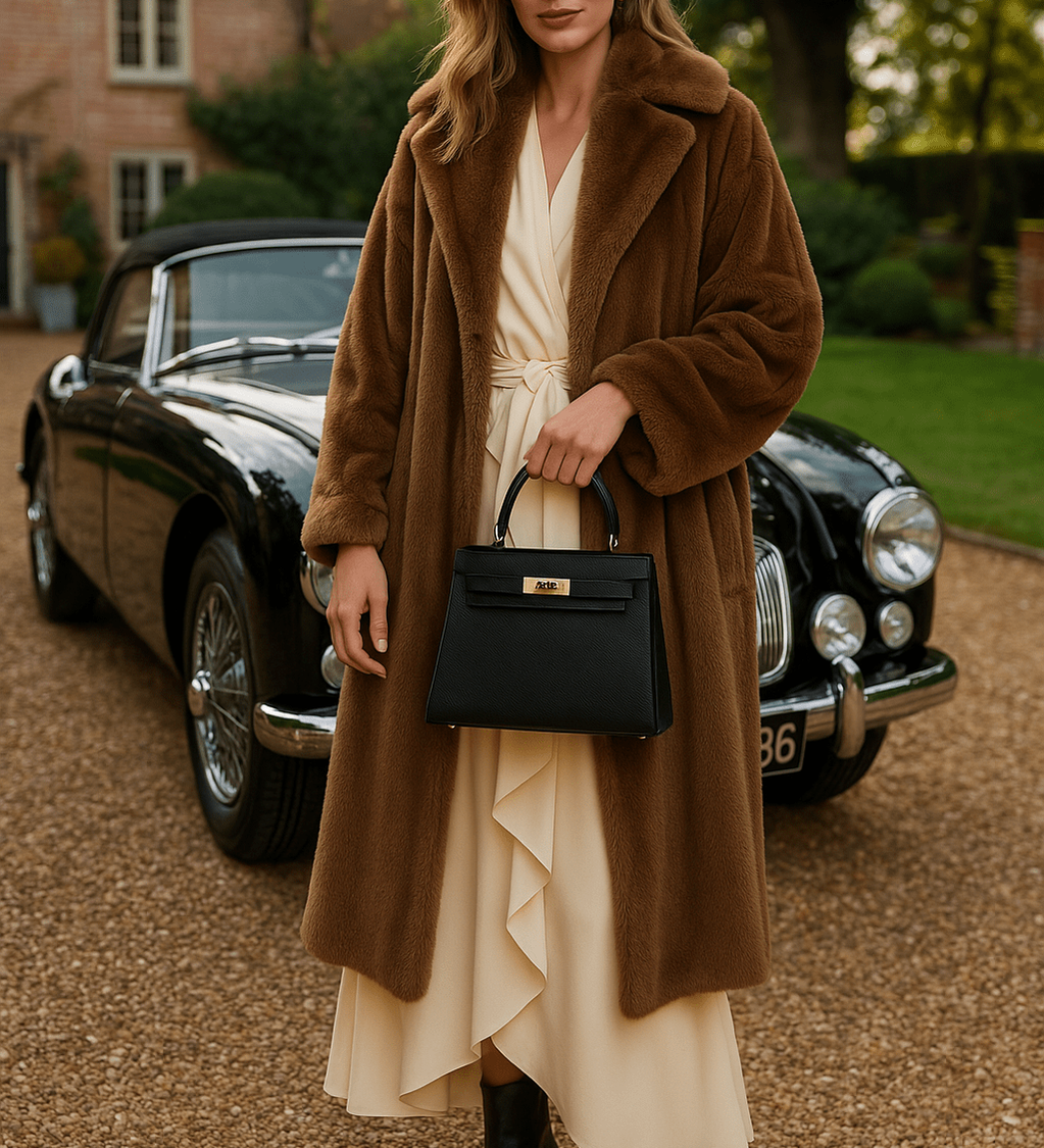 Classic Black Structured Top Handle Bag – Elegant Timeless Handbag