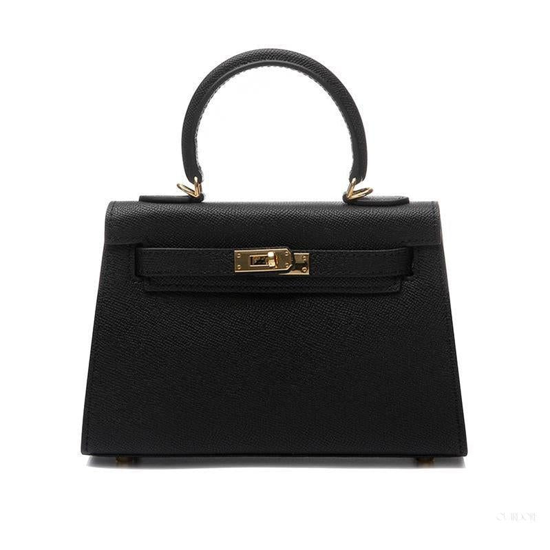 Classic Black Structured Top Handle Bag – Elegant Timeless Handbag