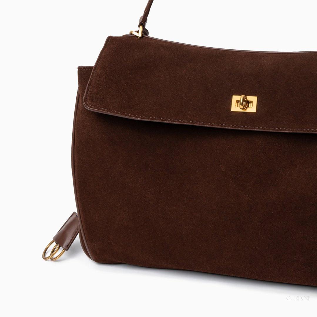 Classic Suede Leather Handbag — Refined design, effortless elegance