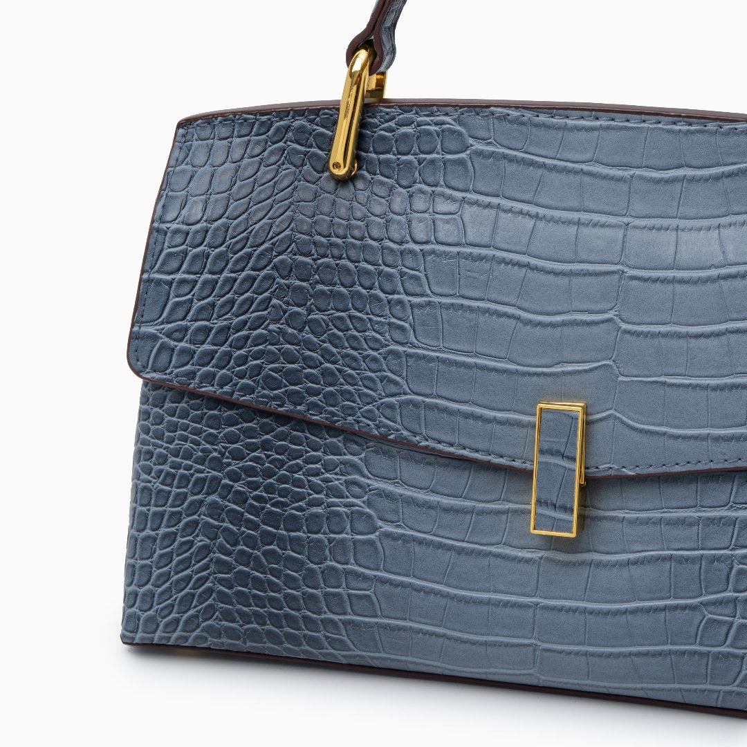 Sac à main Monaco à poignée supérieure avec effet croco – Sac satchel structuré de luxe pour femme