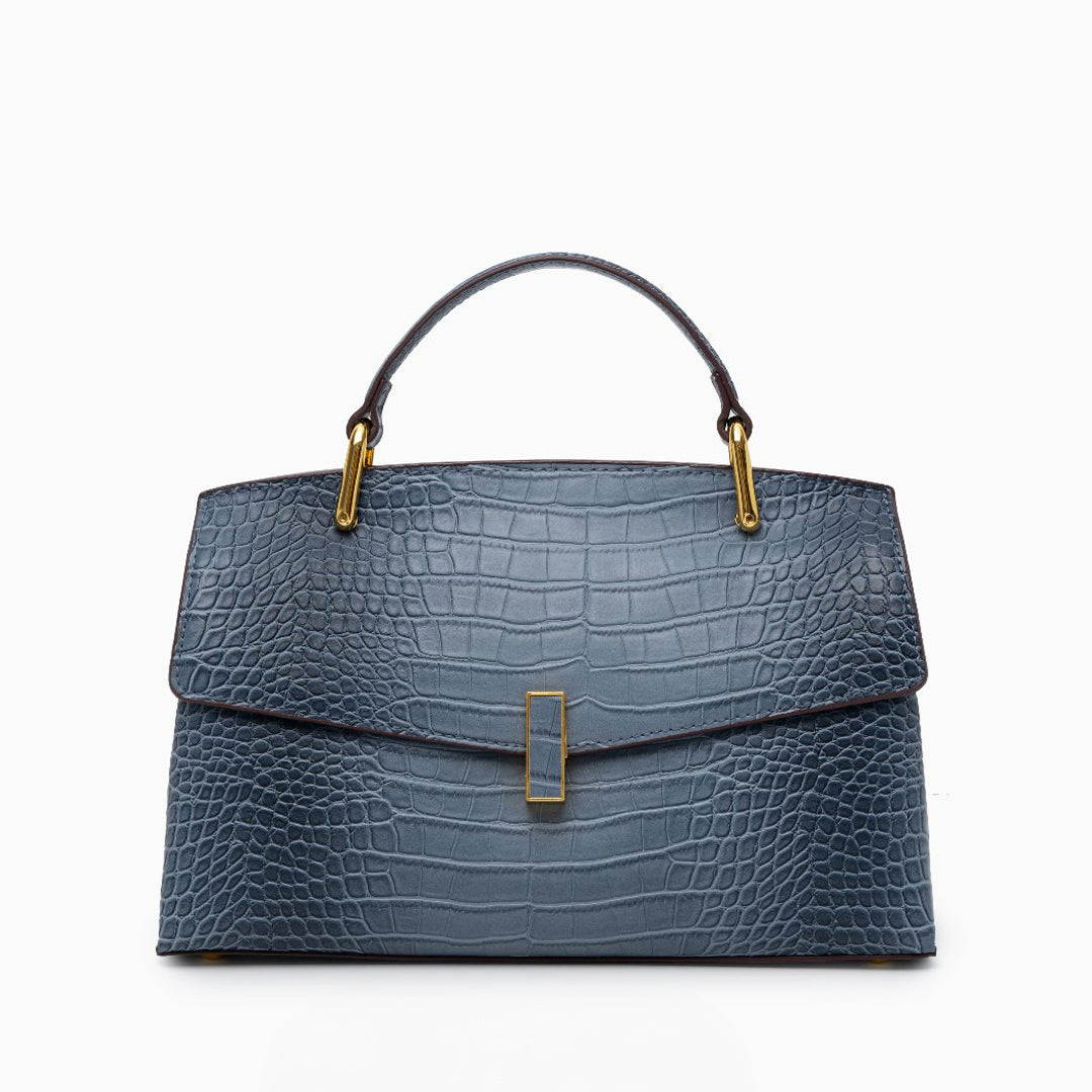 Sac à main Monaco à poignée supérieure avec effet croco – Sac satchel structuré de luxe pour femme