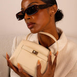 Elegant Structured Top Handle Handbag with Shoulder Strap