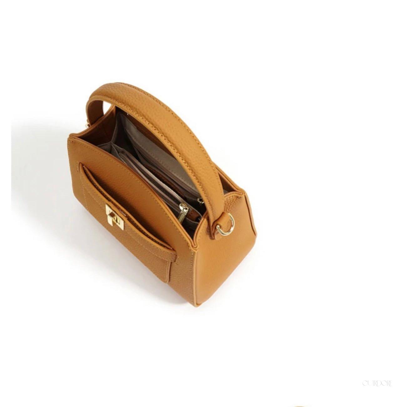 Elegant Structured Top Handle Handbag with Shoulder Strap