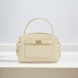 Elegant Structured Top Handle Handbag with Shoulder Strap