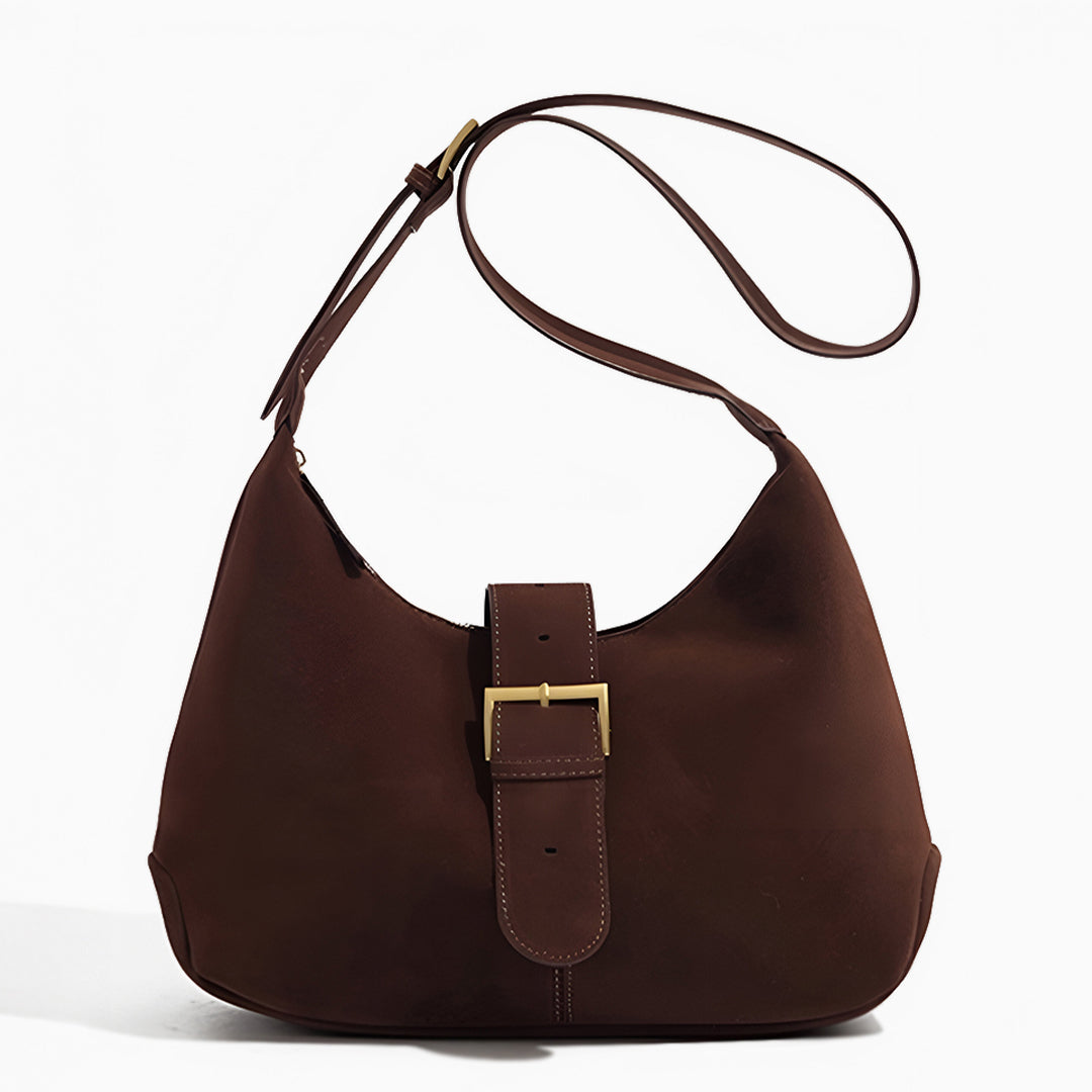 Sac à épaule en suède grand format Sabina avec boucle oversize – Sac de créateur néerlandais