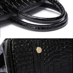 Isla | Luxury Emerald Black Crocodile Embossed Tote Bag – Signature Handbag