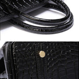 Isla | Luxury Emerald Black Crocodile Embossed Tote Bag – Signature Handbag