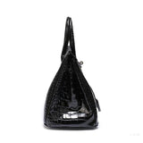 Isla | Luxury Emerald Black Crocodile Embossed Tote Bag – Signature Handbag