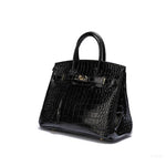 Isla | Luxury Emerald Black Crocodile Embossed Tote Bag – Signature Handbag