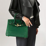 Luxury Emerald Green Crocodile Embossed Tote Bag – Signature Handbag