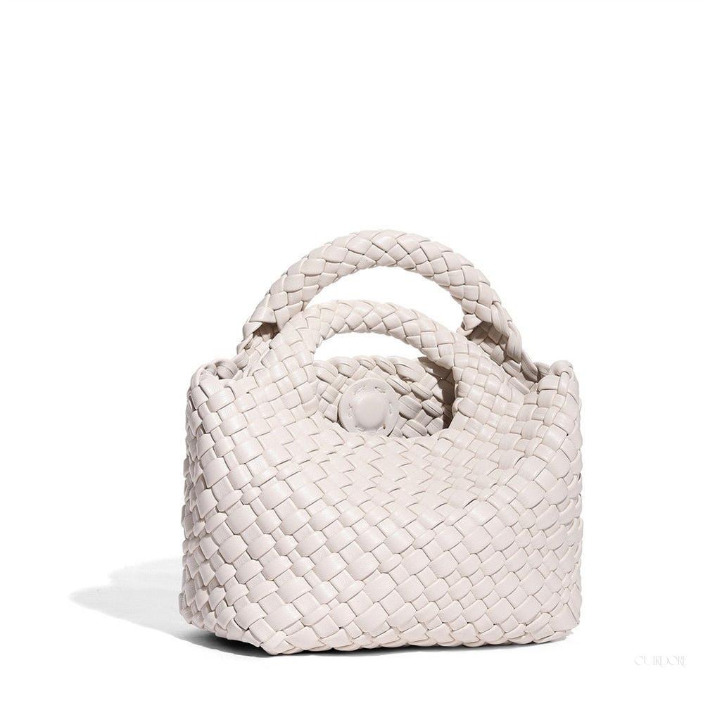 Mini Woven Top Handle Bag – Chic Handcrafted Blue Handbag
