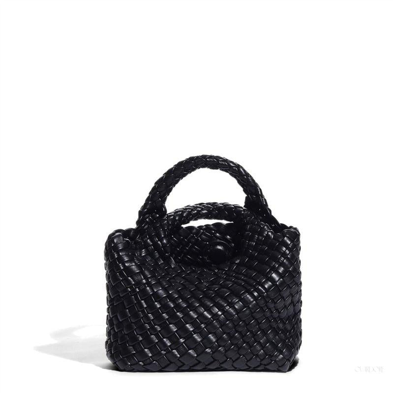 Mini Woven Top Handle Bag – Chic Handcrafted Blue Handbag