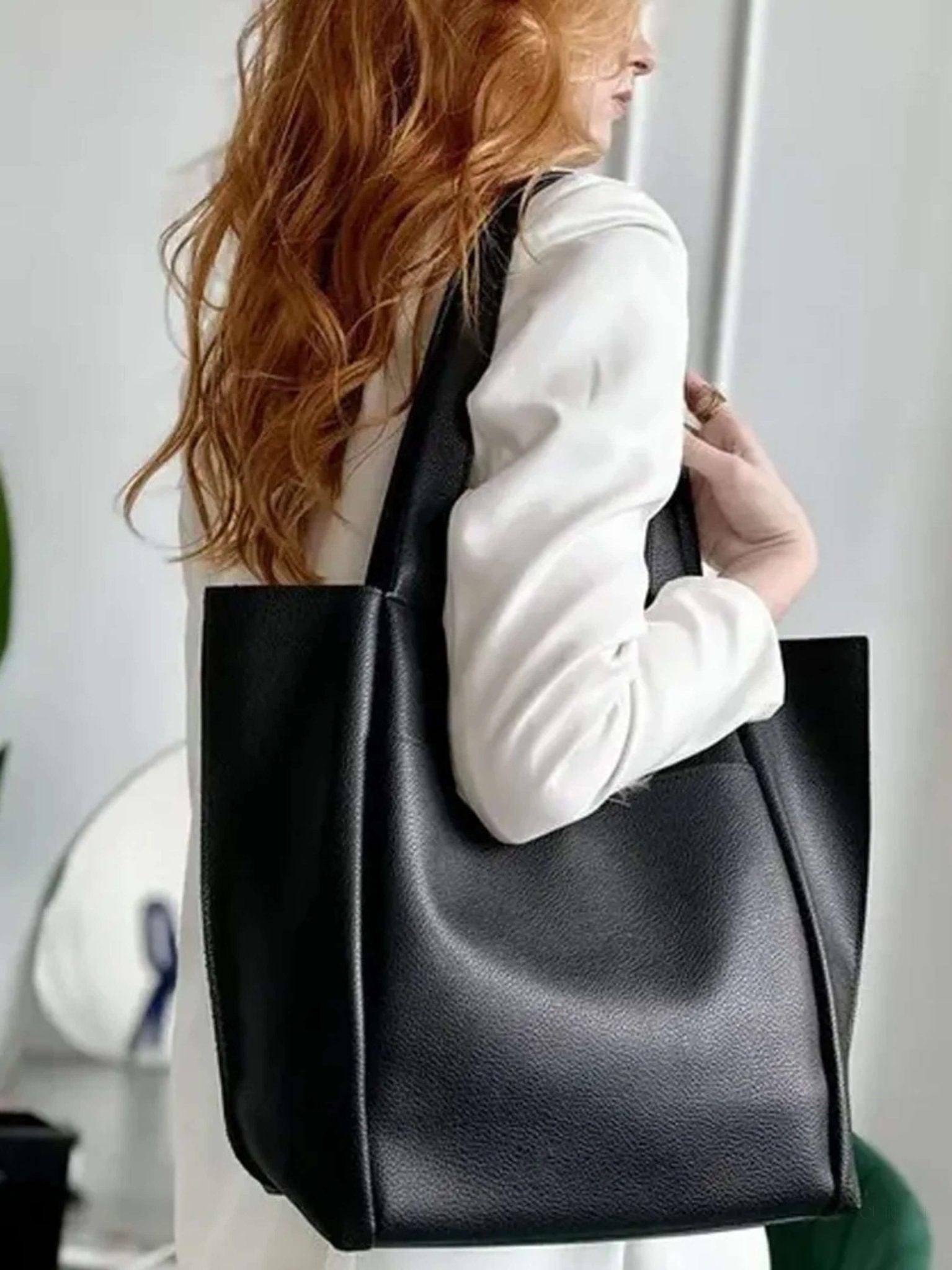 Minimalist Structured Tote Bag – Spacious Everyday Shoulder Handbag