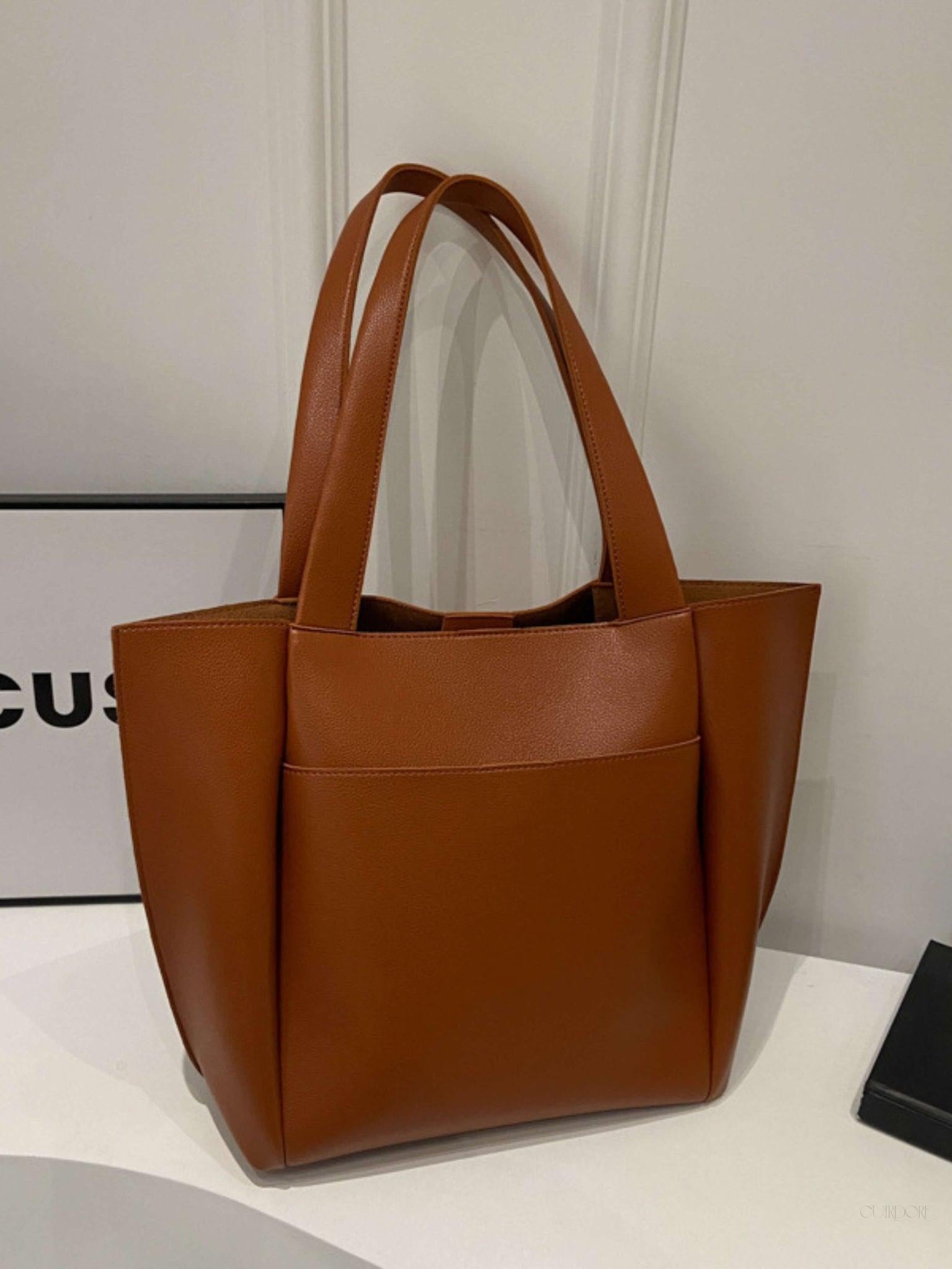 Minimalist Structured Tote Bag – Spacious Everyday Shoulder Handbag