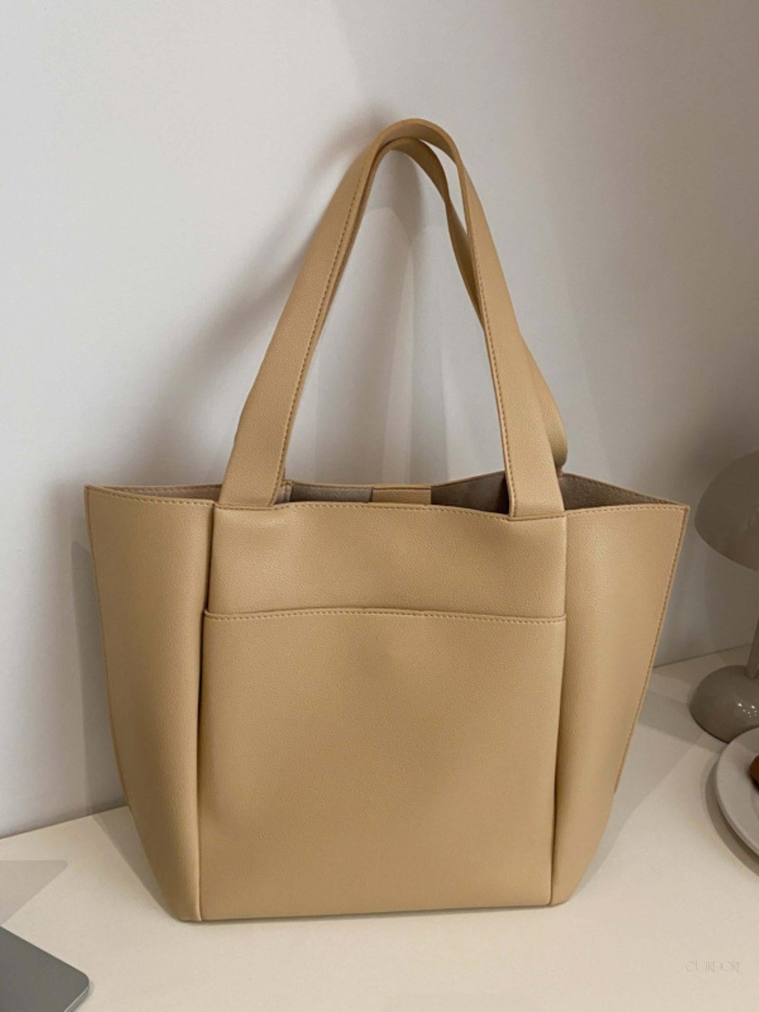 Minimalist Structured Tote Bag – Spacious Everyday Shoulder Handbag