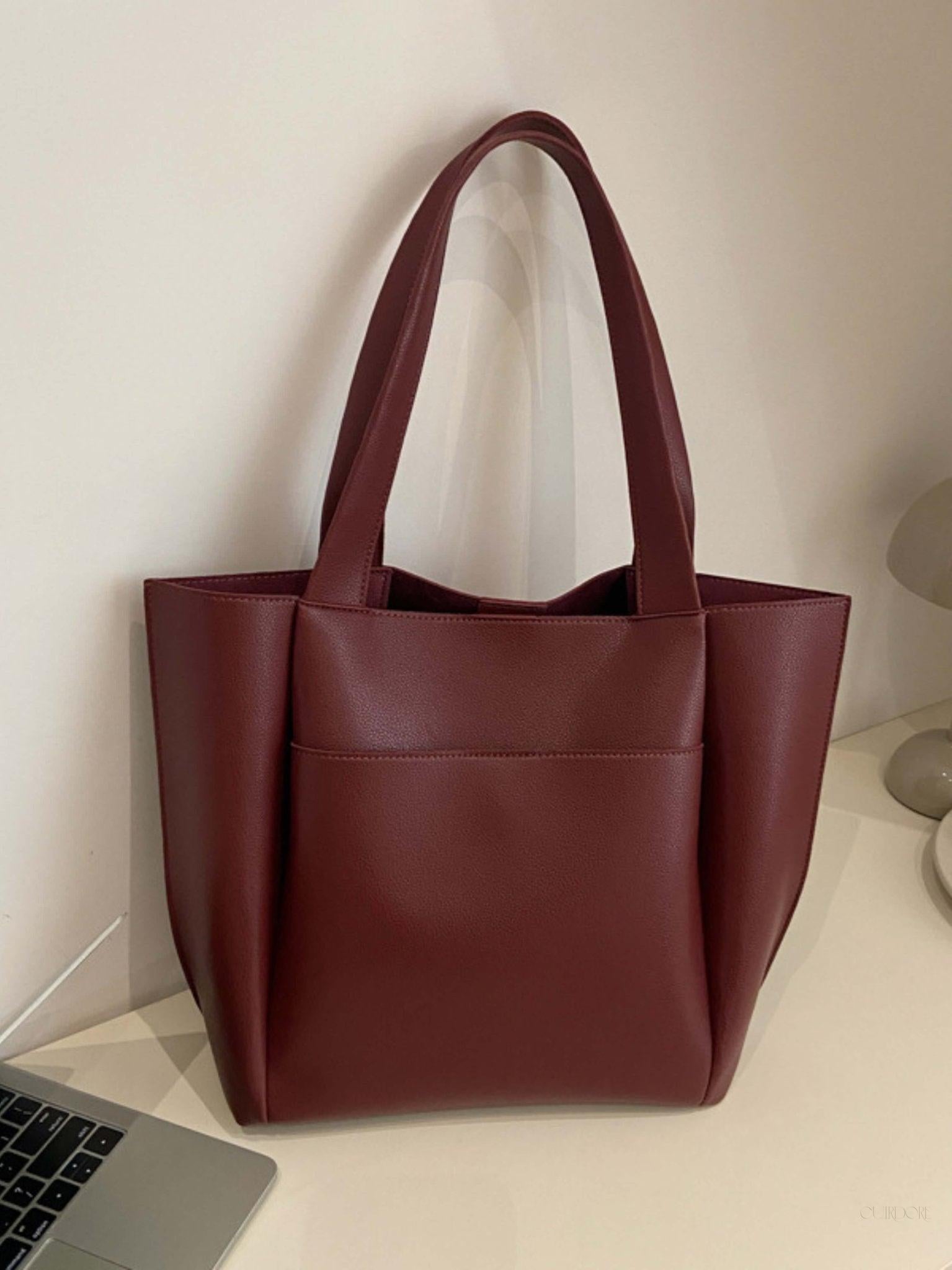 Minimalist Structured Tote Bag – Spacious Everyday Shoulder Handbag