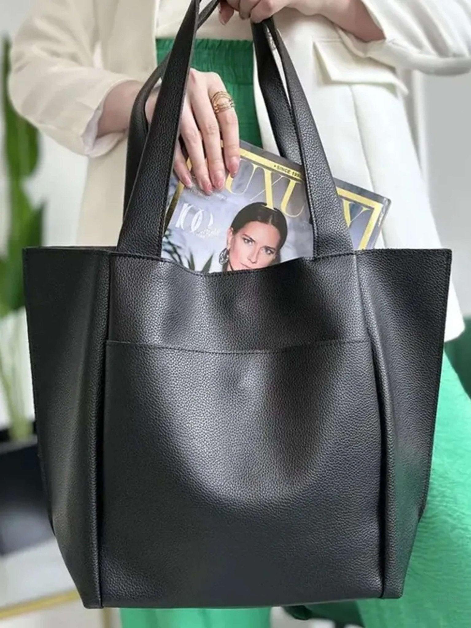 Minimalist Structured Tote Bag – Spacious Everyday Shoulder Handbag