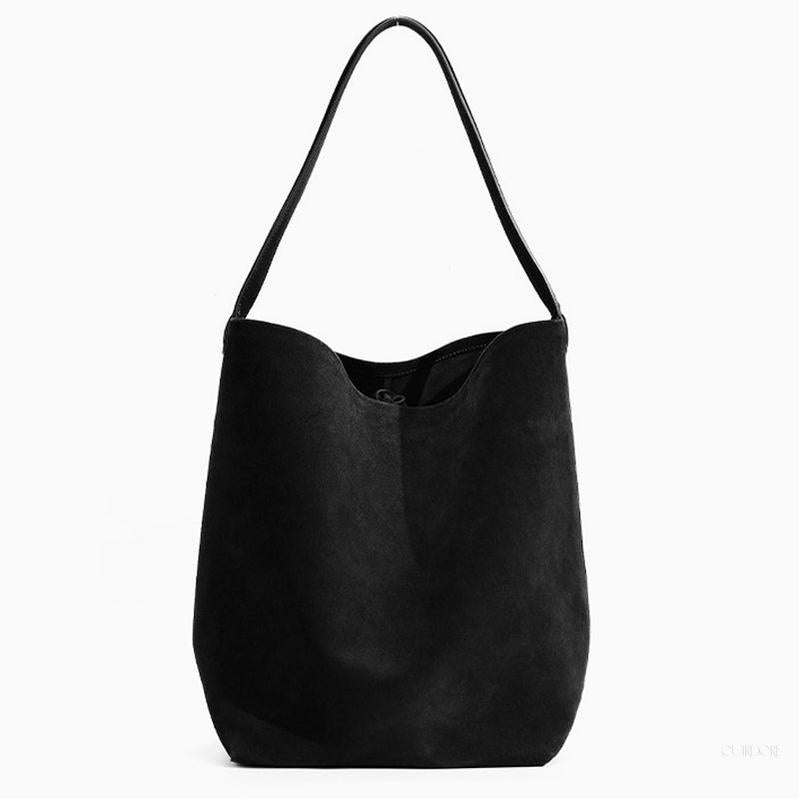 Minimalist Suede Shoulder Bag — Soft texture, timeless simplicity