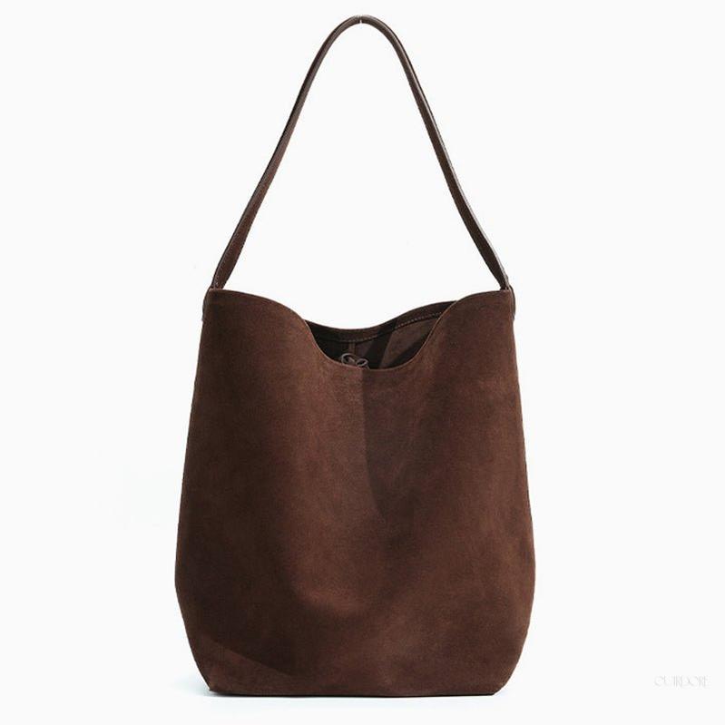 Minimalist Suede Shoulder Bag — Soft texture, timeless simplicity