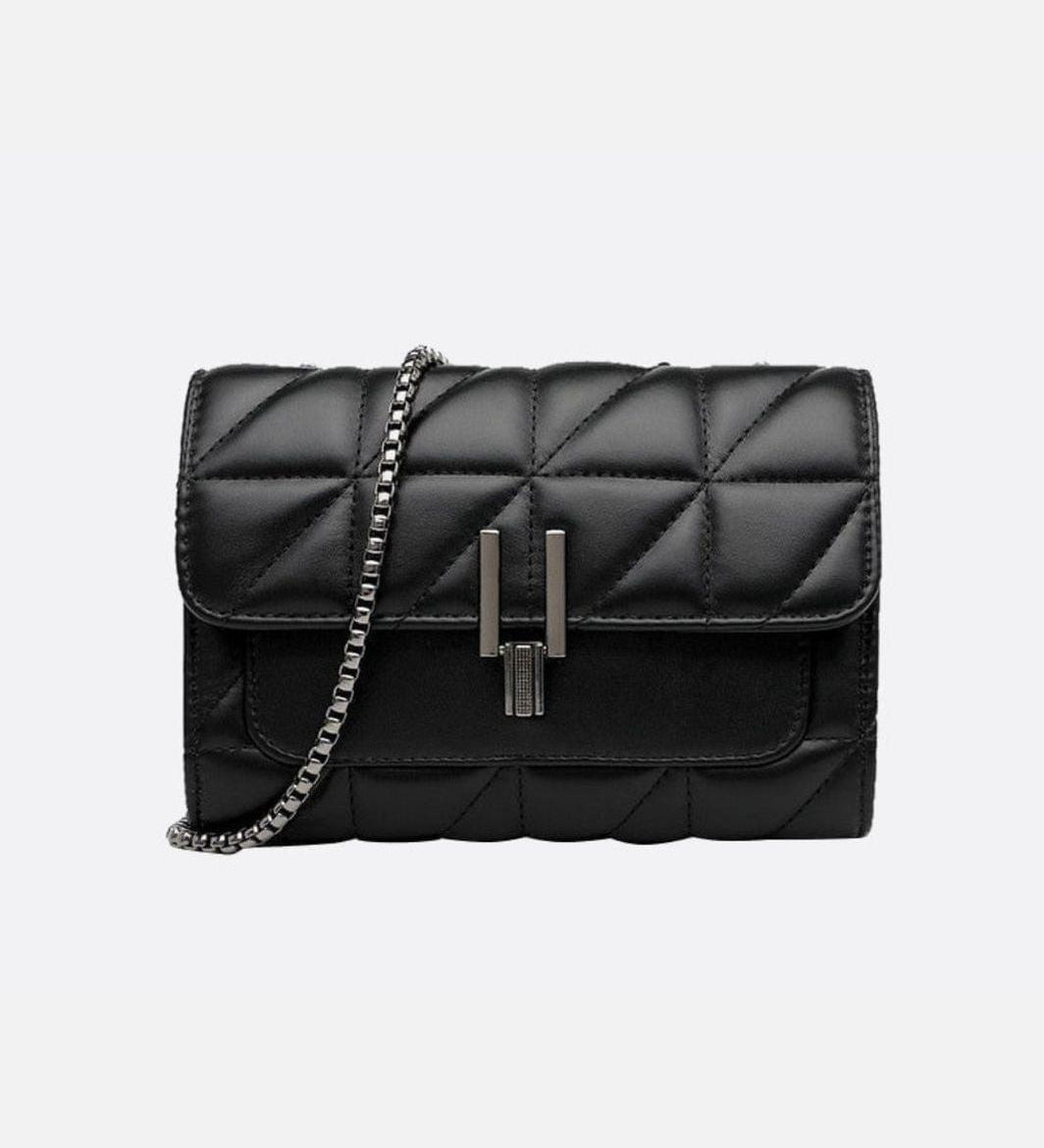 Quilted Chain Crossbody Bag – Elegant Compact Shoulder Handbag