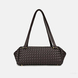 Woven Leather Baguette Shoulder Bag – Sleek Minimalist Everyday Handbag