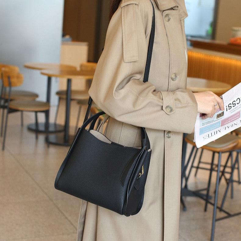 Sac à Main Alys en Cuir Minimaliste – Sac Tote Moderne avec Poignée Supérieure pour Femme