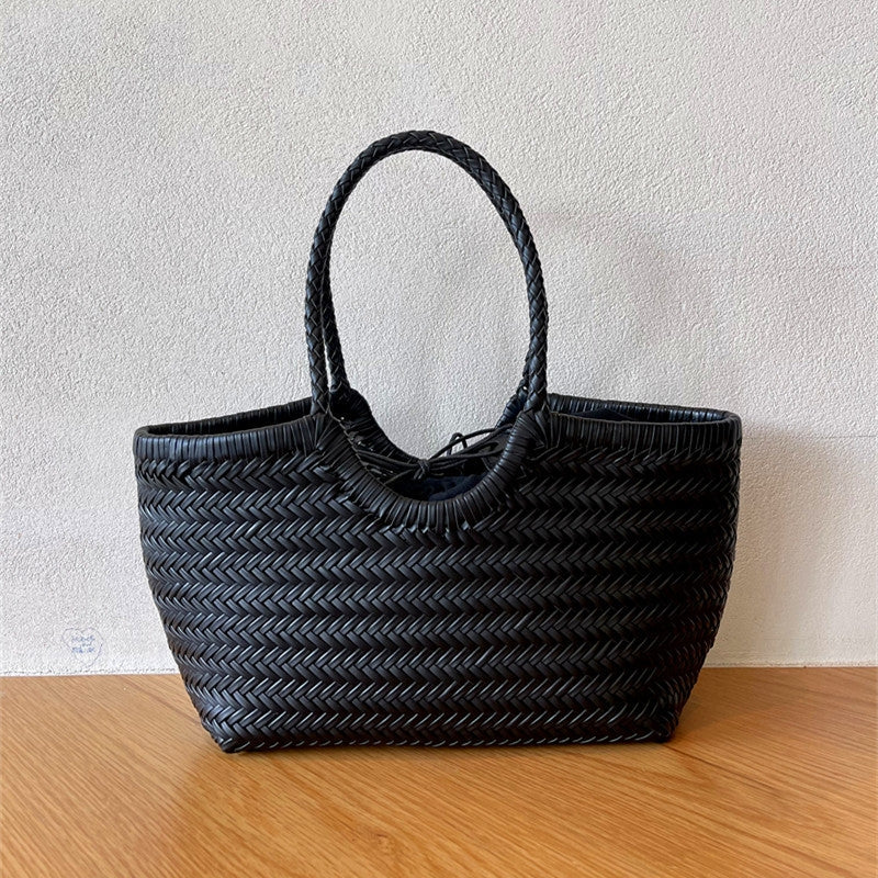 Sac cabas en cuir tressé premium Lena – Rustique et élégant